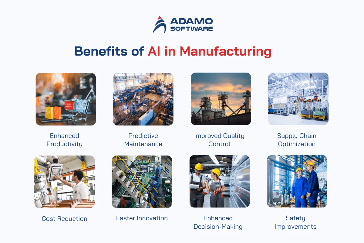 Benefits of AI in Manufacturing | Adamo Software ai-in-manufacturing-1