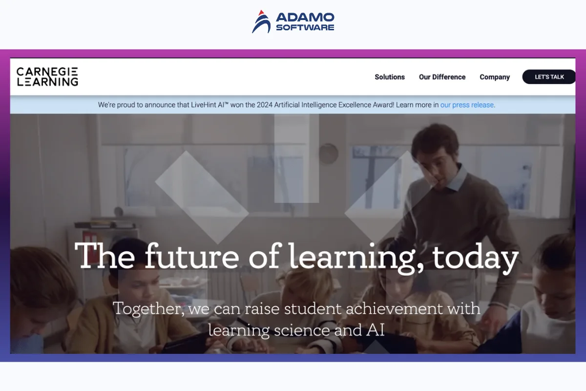 carnegine learning | Adamo Software ai-in-education-examples-3