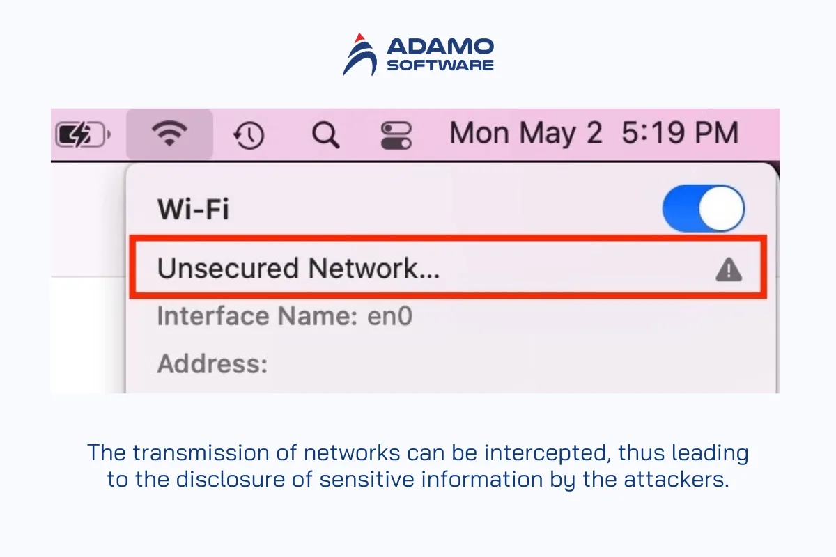 unsecured network - mobile apps security | Adamo Software mobile-apps-security-3
