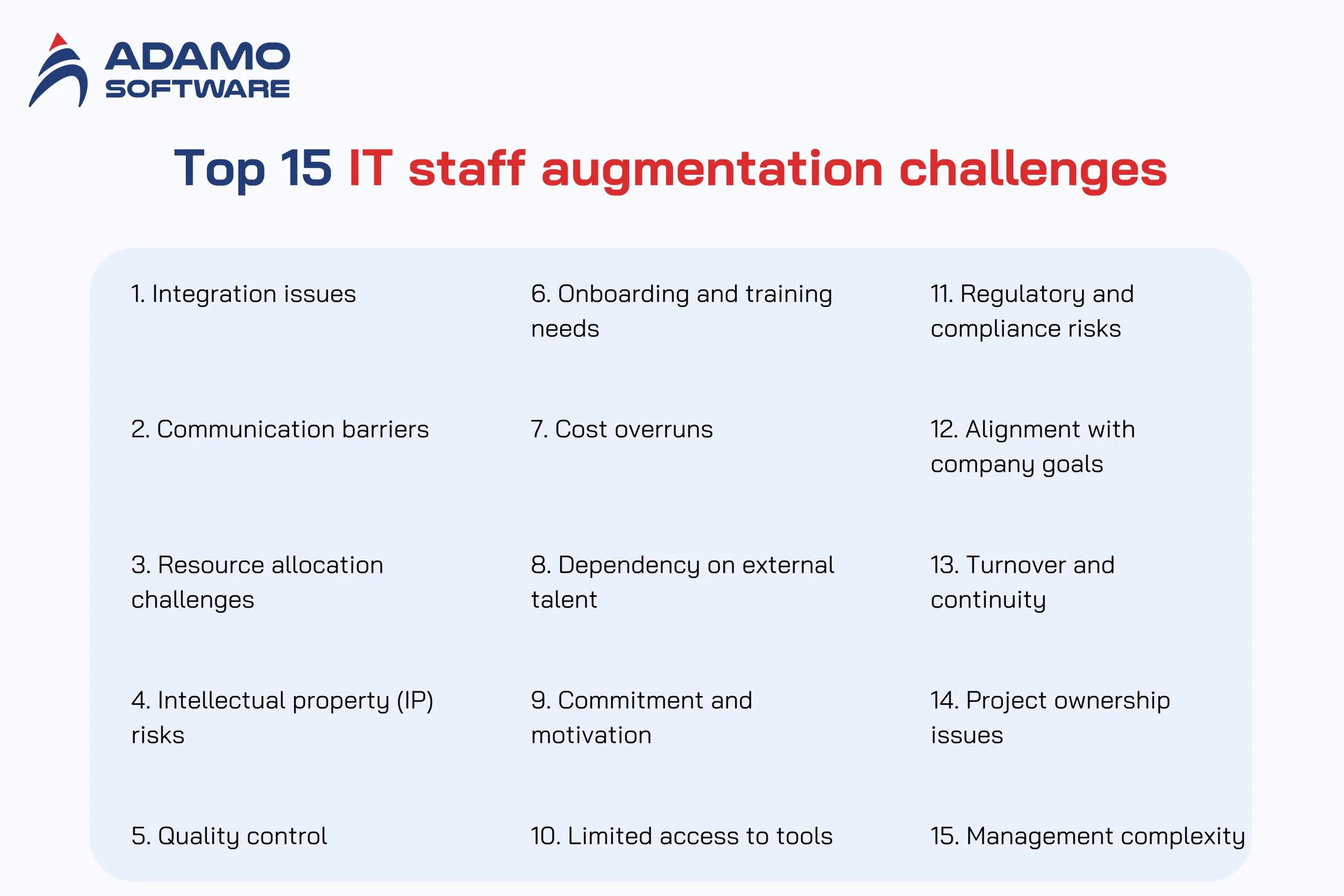 IT staff augmentation challenges 1 | Adamo Software it-staff-augmentation-challenges-1