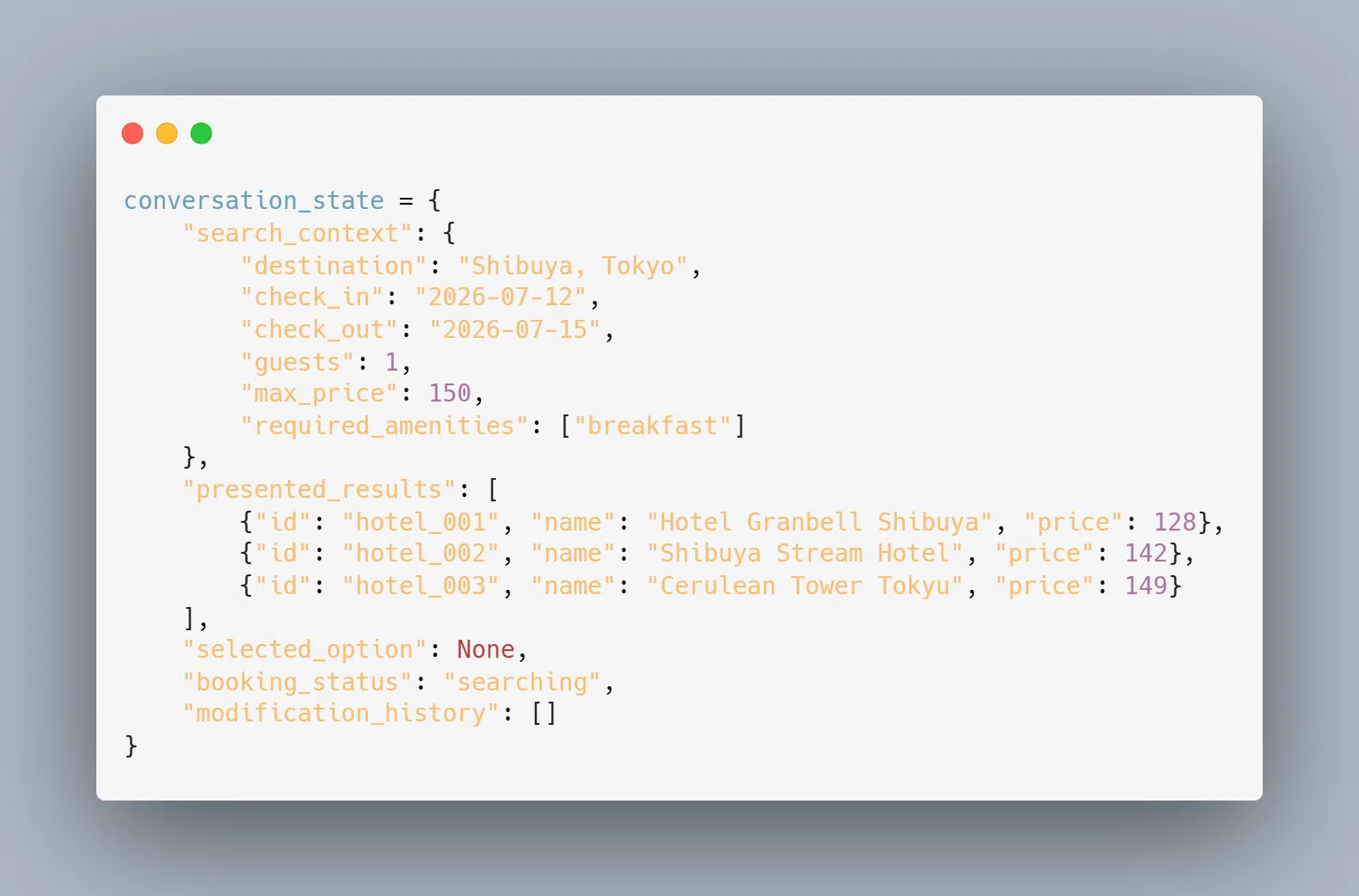 structured conversation state object | Adamo Software structured conversation state object